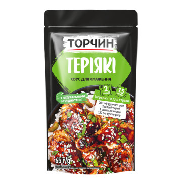 Соус для смаження кулінарний пастеризований Теріякі Торчин д/п 65г