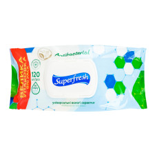 Серветки вологі універсальні Antibacterial Superfresh 120шт