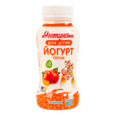 Йогурт 1.5% для дітей від 8міс з вітамінами та пробіотиком Персик Яготинське для дітей п/пл 185г