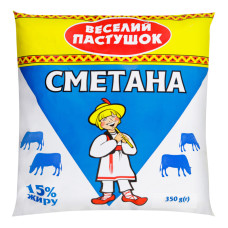 Сметана 15% Веселий пастушок м/у 350г