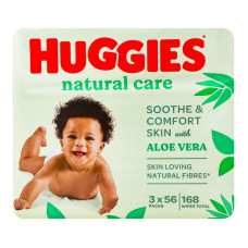 Салфетки влажные для детей Natural Care Huggies 168шт