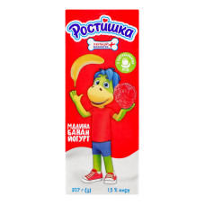 Йогурт 1.5% питний Малина-банан Ростишка т/п 207г