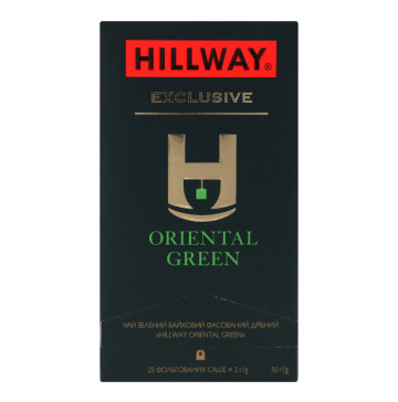 Чай зелений байховий дрібний Oriental Green Exclusive Hillway в/с к/у 25х2г