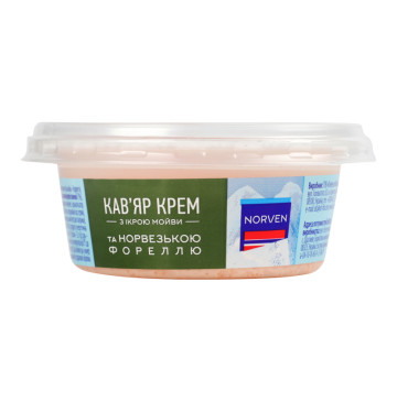 Крем кав'яр з ікрою мойви та норвезькою фореллю Norven ст 95г