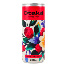 Напій безалкогольний слабогазований Іскриста малина Комбуча Otaka з/б 250мл