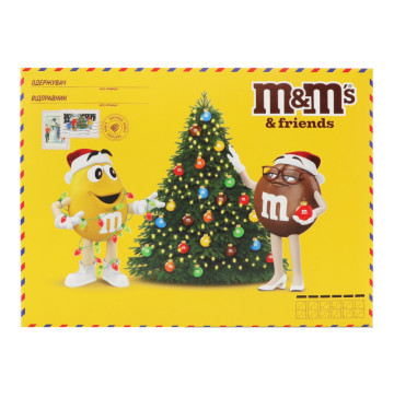 Набір драже, цукерок, батончиків, печива та жувальних драже Середня бандероль M&M's&Friends к/у 190г
