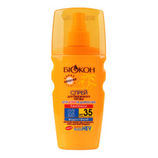 Спрей для засмаги водостійкий з пантенолом SPF 35 Біокон 160мл