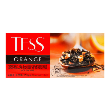 Чай чорний байховий дрібний із цедрою апельсина та ароматом апельсина Orange Tess к/у 25х1.5г