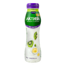 Біфідойогурт 0.8% безлактозний з біфідобактеріями Actiregularis Банан-ківі Активіа п/пл 260г