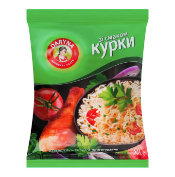 Вермішель швидкого приготування зі смаком курки Daryna м/у 50г