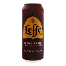 Пиво 0.5л 6.5% темне пастеризоване Bruin Leffe з/б