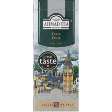 Чай чорний байховий дрібний з ароматом бергамоту Earl Grey Ahmad Tea к/у 25х2г