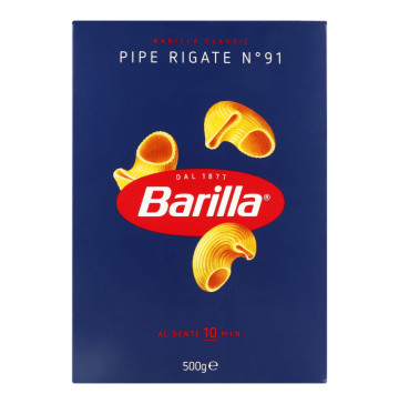 Вироби макаронні з твердих сортів пшениці Pipe Rigate №91 Barilla к/у 500г