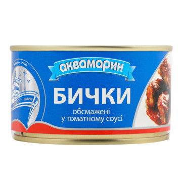 Бички обсмажені у томатному соусі Аквамарин з/б 230г