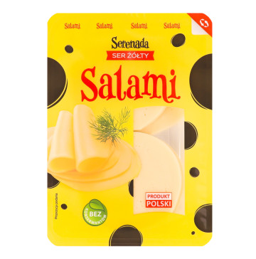 Сир 45% напівтвердий нарізка Салямі Serenada лоток 135г