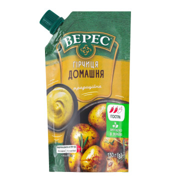 Гірчиця традиційна нестерилізована Домашня Верес д/п 130г Гірчиця традиційна нестерилізована Домашня Верес д/п 130г