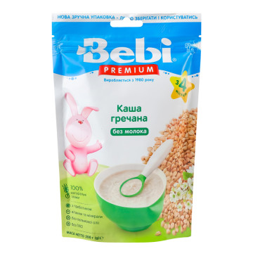 Каша безмолочна для дітей від 4міс Гречана Premium Bebi д/п 200г