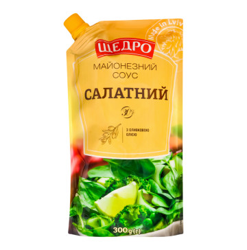 Соус майонезний 30% Салатний Щедро д/п 300г