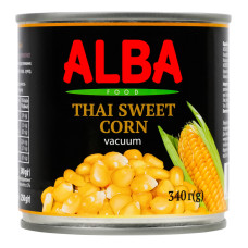Кукурудза цукрова вакуумована стерилізована Alba Food з/б 340г