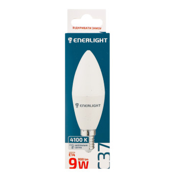 Лампа світлодіодна 9W 800lm E14 4100K C37 Enerlight 1шт