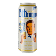 Пиво 0.5л 4.8% світле фільтроване пастеризоване Premium Pils Bitburger з/б