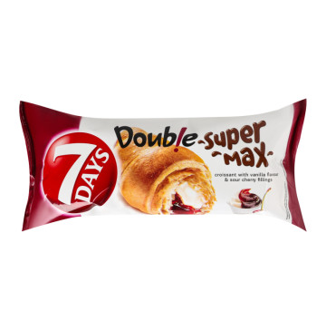 Круасан зі смаком ванілі та вишневою начинкою Double Super Max 7 Days м/у 110г