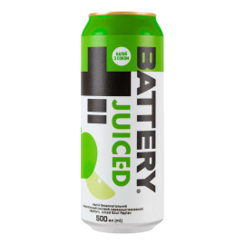 Напій енергетичний безалкогольний середньогазований Sour apple Juiced Battery з/б 500мл