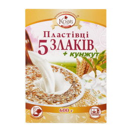 Пластівці 5 злаків+кунжут Козуб продукт к/у 600г