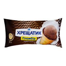 Морозиво 12% пломбір у вафельному стаканчику Шоколадний Золотий стандарт Хрещатик м/у 90г