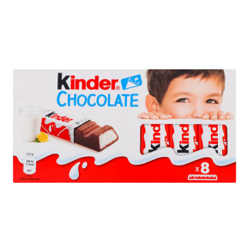 Шоколад молочний з молочною начинкою Chocolate Kinder к/у 8х12.5г