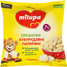 Палички кукурудзяні для дітей від 7міс з бананом та вітаміном В1 Milupa м/у 20г