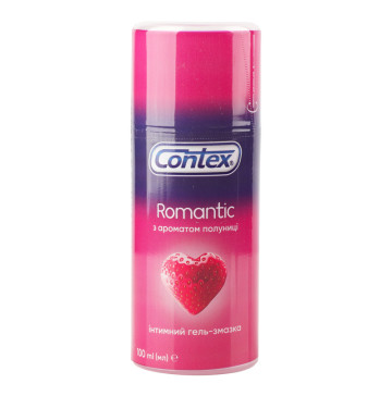 Гель-змазка інтимний з ароматом полуниці Romantic Contex 100мл