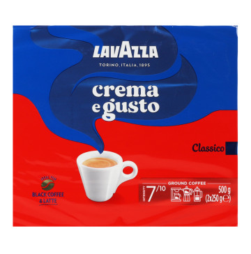 Кава натуральна смажена мелена Crema e Gusto Lavazza в/у 2х250г