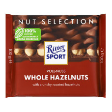 Шоколад молочний з цілими лісовими горіхами Ritter Sport м/у 100г