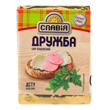 Сир плавлений 38% скибковий Дружба Славія м/у 70г