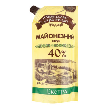 Соус майонезный 40% Экстра Національні українські традиції д/п 300г