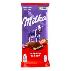 Шоколад молочний Полуниця та Крем Milka м/у 90г