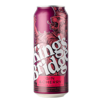 Напій слабоалкогольний 500мл 7% сильногазований Gin&Cherry King's Bridge з/б