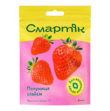 Полуниця сублімована шматочки Смартік д/п 12.5г