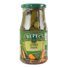 Огірки мариновані стерилізовані Пікантні Верес с/б 500г