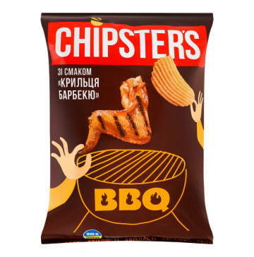 Чіпси картопляні хвилясті Крильця барбекю BBQ Chipster's м/у 120г