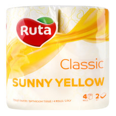 Папір туалетний 2-х шаровий Sunny Yellow Classic Ruta 4шт