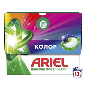 Капсули для прання Ariel Чистота та Свіжість для кольор 12X18.2г