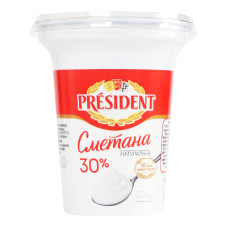 Сметана 30% President cт 300г