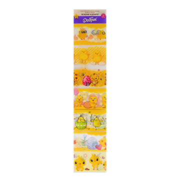 Рукав-етикетка термозбіжна полівінілхлоридна для прикрашання 7 яєць Яскраві курчата Добрик 1шт