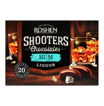 Цукерки шоколадні Rum Liquor Shooters Roshen к/у 150г