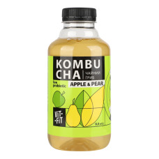 Напій бродіння фільтрований непастеризований Kombucha Apple&Pear Vit-Fit п/пл 0.5л