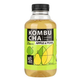 Напій бродіння фільтрований непастеризований Kombucha Apple&Pear Vit-Fit п/пл 0.5л