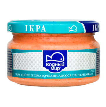 Продукт з ікрою скандинавської риби та лососем Ікра Водный мир с/б 180г Продукт з ікрою скандинавської риби та лососем Ікра Водный мир с/б 180г