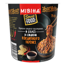 Вермішель швидкого приготування гостра в соусі зі смаком пікантного теріякі Street Food Мівіна ст 75г